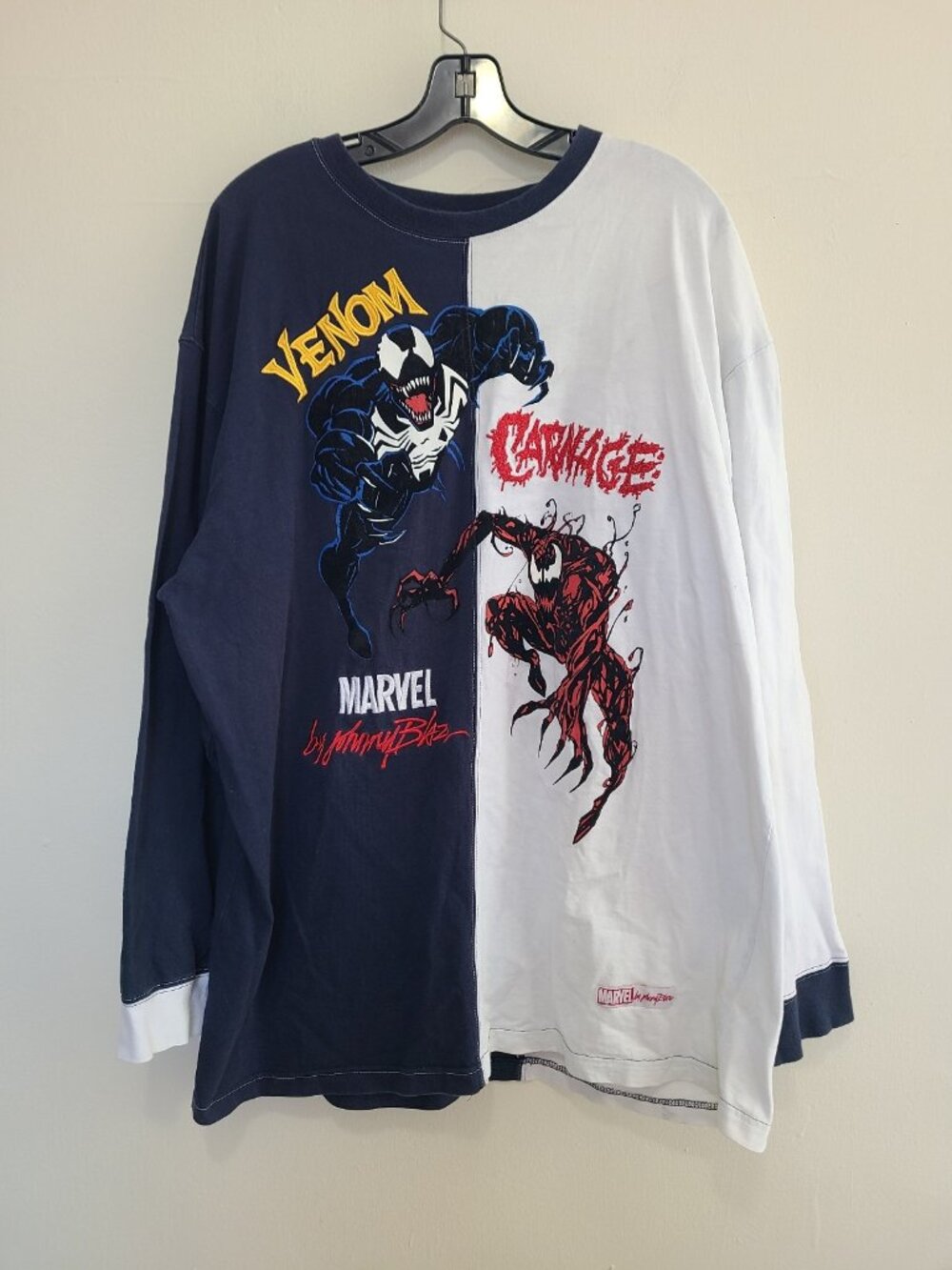 Johnny Blaze Marvel Venom Carnage Long Sleeve Top T shirt size XL Method Man 90s